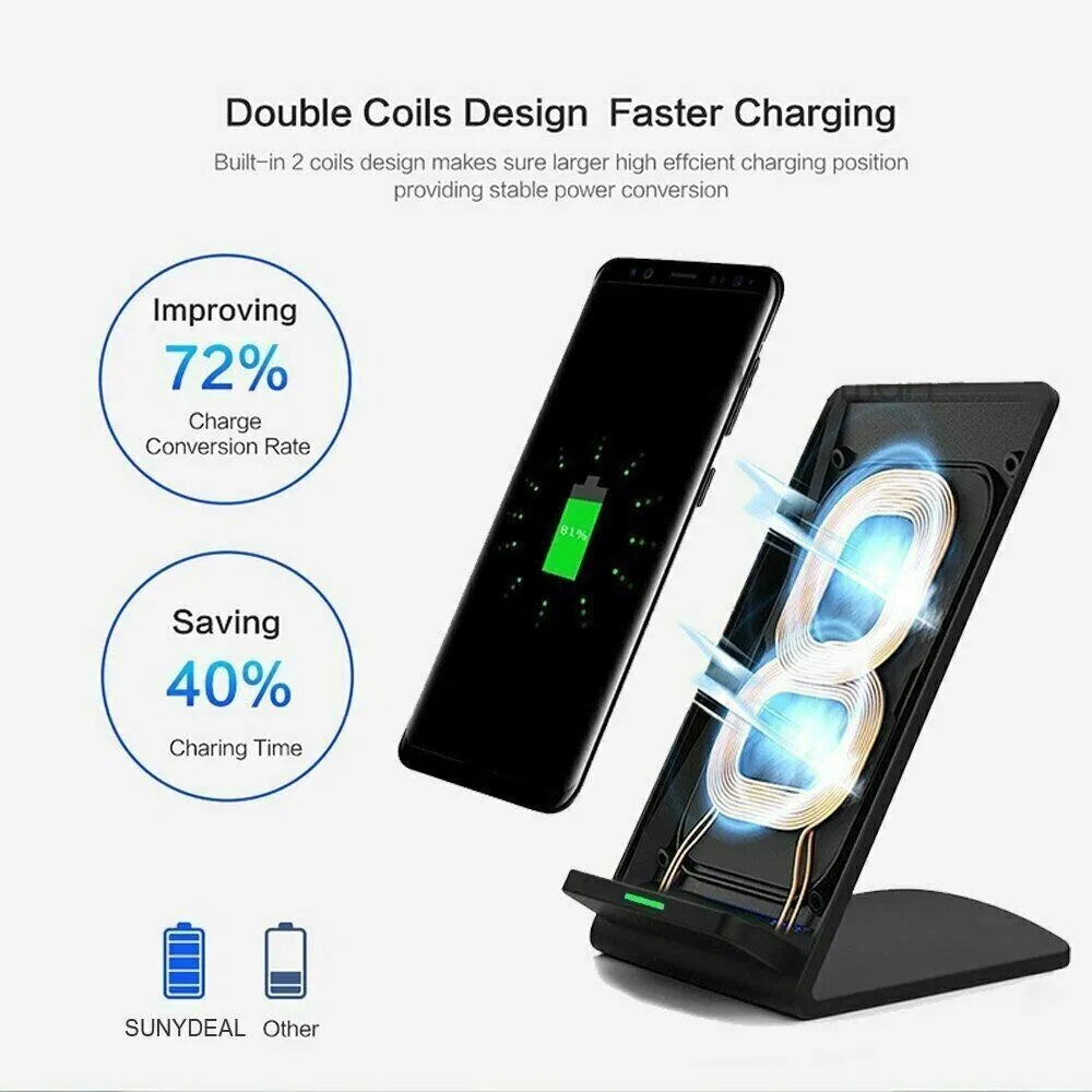 15W Wireless Fast Charging Pad — Works With iPhone & Android